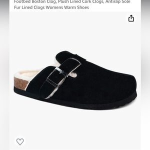 Amazon suede leather clogs. Woman's size 6. Color black.
